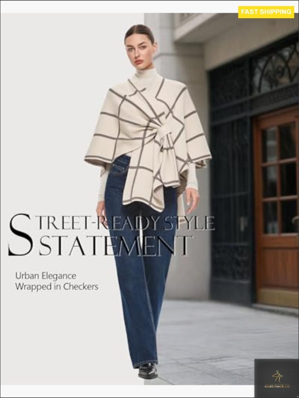Elegant Shawl Wrap Poncho Sweater Soft Open Front Chic Versatile Layering - Picture 3 of 7